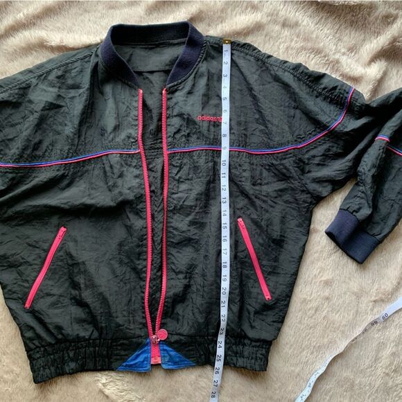 Vintage Adidas Korea Black Pink Blue Windbreaker Track Jacket woman’s large - Picture 11 of 14